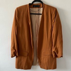 ZARA 3/4 SLEEVE BLAZER CARAMEL COLOR